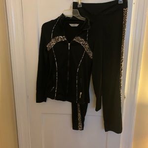 Boston proper leopard track suit
